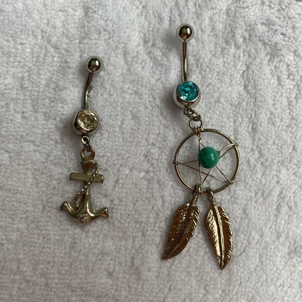 Bundle: 2 dangly belly rings.